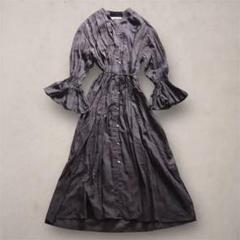 ヌキテパ ファインローンピンタックドレス ロングワンピース ギャザー リボン ヌキテパ ファインローンピンタックドレス ロングワンピース