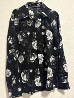 黒白薔薇 長袖シャツ