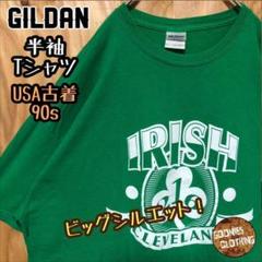 ギルダン ライト グリーン USA古着 90s 半袖 Tシャツ アイリッシュ