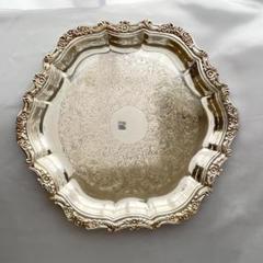 Poole】カクテルトレー / カードトレー 28cm【シルバープレート】