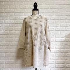 リネン刺繍ワンピース ナチュラル 花柄 COULAGE Fサイズ