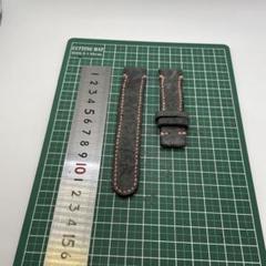 象革　時計ベルト 表グレー、裏ブラウン、糸サーモンピンク　エレファント