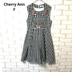 Cherry Ann ノースリーブ　ワンピース　チュニック　花刺繍　フリーサイズ