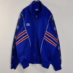 90s アンブロ　短丈　肉厚　トラック　ジャケット　トリコロール　脇リブ　希少