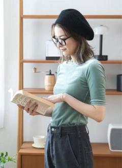 【新品未使用タグ付き】ベロアフィットTee グリーン