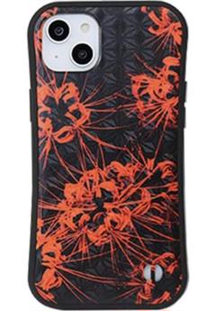 iPhone14Plus スマホケース 彼岸花 レッドブラック