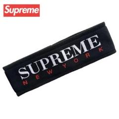 【希少】SUPREME 16AW 刺繍 フリース ヘアバンド ブラック