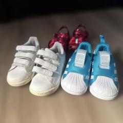 adidas キッズシューズセット ホワイト・ブルー