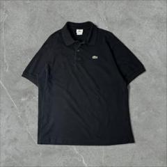 90's フレンチラコステ フレラコ ポロシャツ 黒 ワンポイント 刺繍ロゴ フランス規格】LACOSTE ラコステ ポロシャツ 刺繍ロゴ 黒