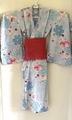 時間限定値下げ❣️【美品✨】子供用浴衣 120 水色 兵児帯付き