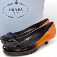 25日まで限定値下げ！PRADA エナメルリボンパンプス 中古・古着通販】PRADA (プラダ) リボンパンプス ブラック