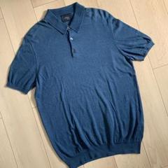 ALTEA INDACO ニットポロ　インディゴブルー　イタリア製