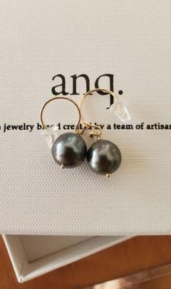 anq.】K10・タヒチパール ダイヤモンド0.02ct フックピアス | KU