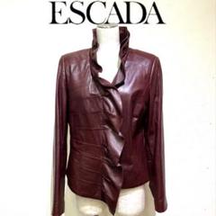 ESCADA レザージャケット　フリル　トルコ製　羊革100% サイズ38