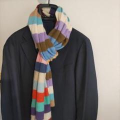 カシミア100% ナポリ製 貴重 マルチカラー ストール マフラー 差し色に最適 カシミア100% ナポリ製 貴重 マルチカラー ストール マフラー