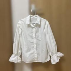 ホワイト バルーンスリーブ シャツ ブラウス