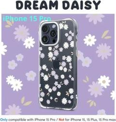 iPhone 15 Pro 用 ケース クリア 花柄 花 ストラップホール付き