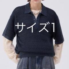 新品 soerte マルチカラージャガードニットポロ ブラウン2