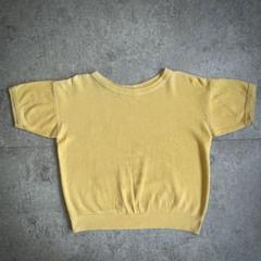 60s 70s ビンテージ　スウェット　無地　黄色　マスタード　幅広　XL 相当