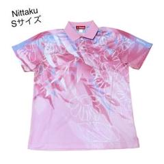 Nittaku ニッタク　卓球ウェア　半袖ポロシャツ　公式ゲームシャツ　ピンク