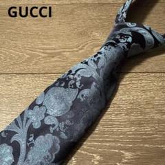 GUCCI グッチ 総柄 ネクタイ 美品 ブルー系のサムネイル