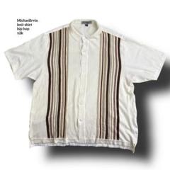 マイケルアーヴィンニットシャツ90s切り返しデザイン刺繍デザインホワイト4XL
