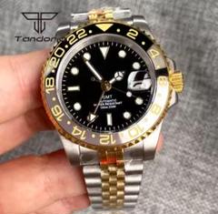 Tandorio 自動巻き時計 39mm 黒文字盤 NH35 新品 Tandorio 39mm Stainless Steel Nh35 Pt5000 200m Waterproof