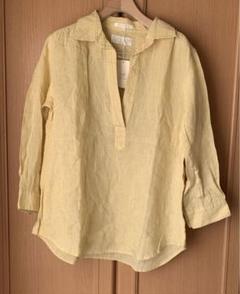 新品タグ付 23区×LIBECO リネン100スキッパー シャツ イエロー