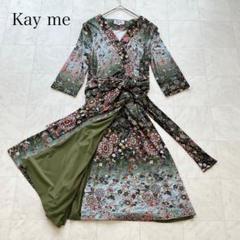 オカメ様良品✨ケイミー 和柄 ラップワンピース カシュクール 花柄 良品✨ケイミー 和柄 ラップワンピース カシュクール 花柄