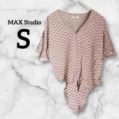 MAX Studio 【S】花柄 半袖シャツ ブラウス リボン マックススタジオ