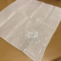 未使用 SWATOW リネン ハンカチ イニシャル T 汕頭 刺繍