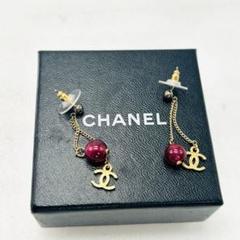 CHANEL シャネル ピアス　ココマーク　チェーン　ゴールド