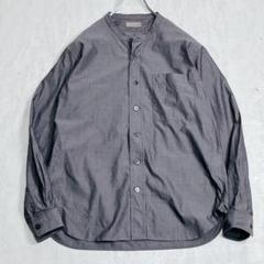 美品『マーガレット ハウエル』バンドカラーシャツ シャンブレー グレー MHL.