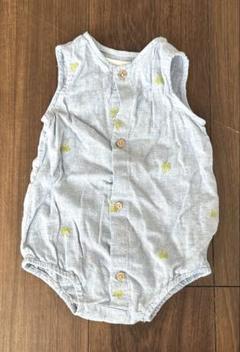 ザラベビーZARA デニム風ヤシの木柄ロンパース　68