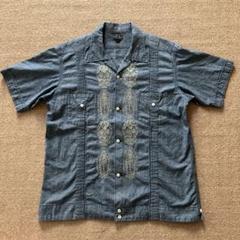 ①schott ショット キューバシャツ スカル 髑髏 刺繍 メキシカン マリア ①schott ショット キューバシャツ スカル 髑髏 刺繍 メキシカン