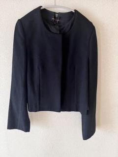00'sトリココムデギャルソン ノーカラージャケット ブルゾン 千鳥格子 ウール 千鳥格子】トリココムデギャルソン ノーカラジャケットL