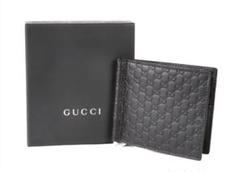 グッチグッチシマ マネークリップ 黒 シルバー金具 ユニセックス