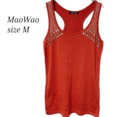 【MaoWao】レディース スタッズタンクトップ バッククロス ビンテージ