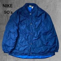 90s NIKE 中綿シェルジャケット バックロゴ キルティング ステンカラー