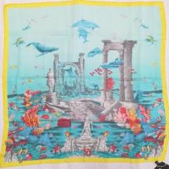 エトロ ETRO スカーフ シフォン シルク シルクシフォン 海 魚 絵画 海底
