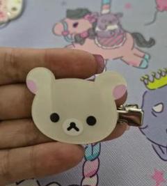 クマの顔型ヘアクリップ