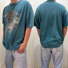 90s USA製 EAGLE Tシャツ アニマルT ウルフ グランジ 狼