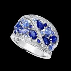 【H044】リング　メンズ　レディース　アクセサリー　ブルー　指輪　17号