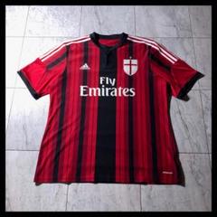 adidasミランNo.22カカー Tシャツ 赤黒 ストライプ アディダス (XL) ACミランユニフォーム サッカー 赤黒ストライプ
