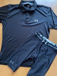 UNDER ARMOUR ブラック ポロシャツとアンダーウェア セット