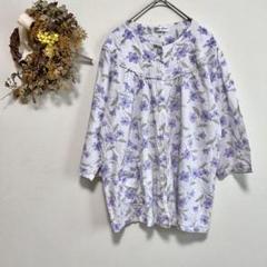 前引きパジャマ　上のみ　花柄　夏　七分袖　Lion heart 【Mサイズ】のサムネイル