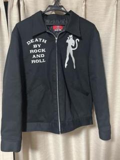 クリームソーダ カスリチェックブルゾン ジャケット ブラック ウール Lサイズ クリームソーダ カスリチェックブルゾン ジャケット ブラック