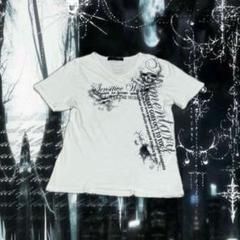 平成 お兄系 Tシャツ 英字 ラメ skull y2k 00s archive