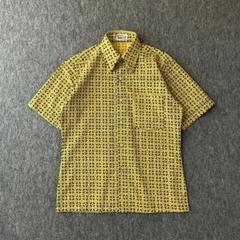 old　デザインシャツ　レトロ　ヴィンテージ　現代洋服　総柄　幾何学　希少