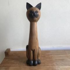 ✨アンティーク✨木彫の猫✨